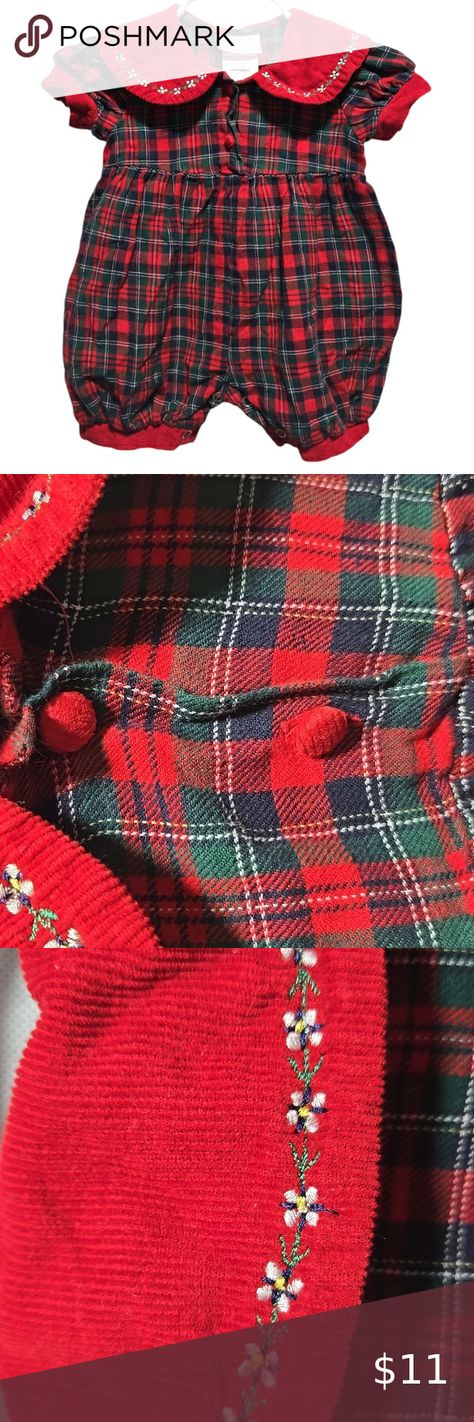 Rose Cottage Christmas Plaid Romper Plaid Romper, Cottage Christmas, Christmas Plaid, Rose Cottage, Plaid Christmas, Cottage, Rompers, Plaid, Christmas