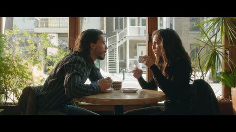 About Video Reference: first date, cafe, couple, coffee, table, morning, Person Coffee Table Date, Sitting At Cafe Pose, Coffee Date Reference, Coffee Date Poses, Couple Cafe Date, Sharing A Drink Couple, Cafe Scene Photography, Cafe Date, Coffee Shop Cinematography