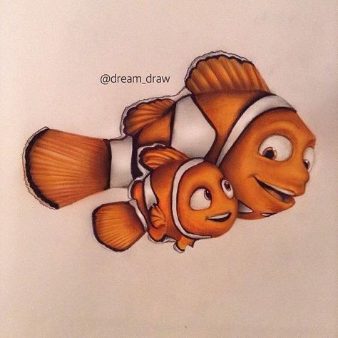 Finding Nemo Drawings, Nemo Drawings, Cartoon Drawings Disney, Disney Colors, Sidewalk Chalk, Finding Nemo, Color Pencil Art, Color Pencil Drawing, Disney Drawings