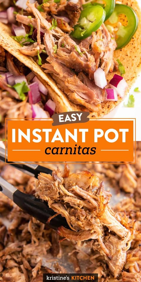 Mexican Shredded Pork, Instant Pot Carnitas Recipe, Mexican Pork Recipes, Shredded Pork Tacos, Instant Pot Carnitas, Shredded Pork Recipes, Pork Carnitas Recipe, Easy Pressure Cooker Recipes, Pepper Seasoning