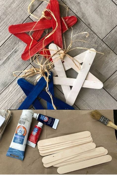 Patriotic Crafts Diy, Americana Crafts, 4th July Crafts, Star Banner, Fourth Of July Decor, Crafts For Seniors, Patriotic Crafts, 4th Of July Decorations, Patriotic Holidays