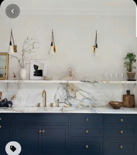 Blue Kitchen Paint, Blue Kitchen Inspiration, Navy Blue Kitchen, Navy Kitchen, Kitchen Paint Colors, Blue Kitchen, Gorgeous Kitchens, Interior Modern, Blue Kitchens