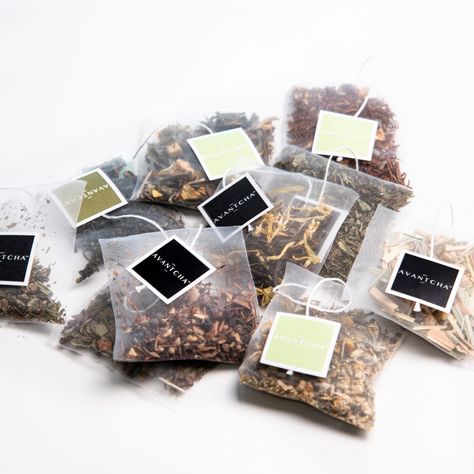 AVANTCHA Tea on Instagram: “Although we love the ceremony of brewing a pot of loose leaf tea, we appreciate that you all have busy lives and sometimes a tea bag is the…” Tea Bags Aesthetic, Tea Bag Packaging, Hampers Ideas, Decaf Tea, Artisan Tea, Tea Brands, Manifestation Board, Tea Packaging, Food Packaging Design