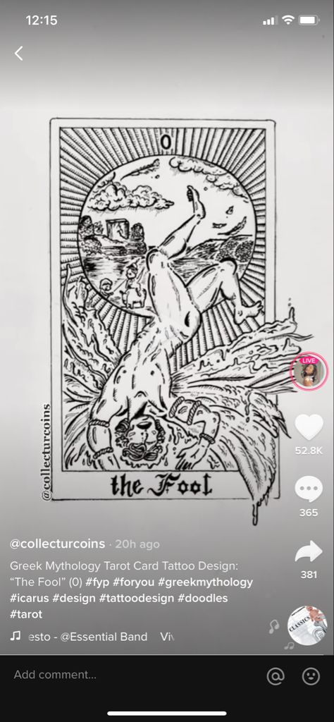 Icarus Falling, Tarot Card Tattoo, Card Tattoo Designs, Card Tattoo, Greek Mythology, Tarot Cards, Tatting, Tattoo Designs, Playing Cards