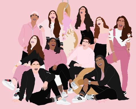 Illustration of me and my friends by me #illustration #autodesksketchbook #custom #friends #pink #photoshoot #yearbook #drawing #art Illustration Art Friends Group, Caver Highlights, Yearbook Drawing, Message Illustration, Pink Photoshoot, Me Illustration, Friends Sketch, Indian Illustration, Girl Shadow