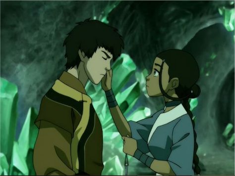 Prince Zuko and Katara with Katara touching his burned scar of his face in the crystal catacombs prison from Avatar The Last Airbender Zuko And Katara, Avatar: The Last Airbender, Prince Zuko, Avatar Zuko, Avatar Images, Avatar Picture, The Last Avatar, Avatar The Last Airbender Art, Fire Nation