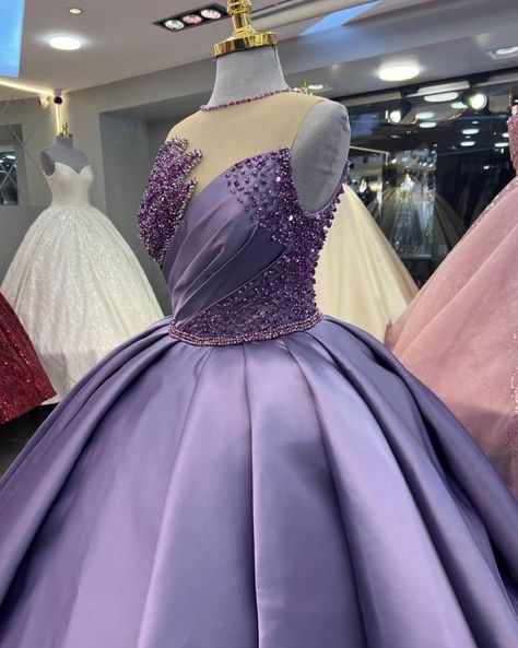 In a purple haze, this dress amazes✨💜 Make it yours at www.larosabride.com #DressDreams #ElegantEvenings #larosabride Bridal Elegance, Dress Home, Satin Skirt, Couture Gowns, Luxury Dress, Quinceanera Dresses, Ball Gown, Wrap Around, Sweetheart Neckline