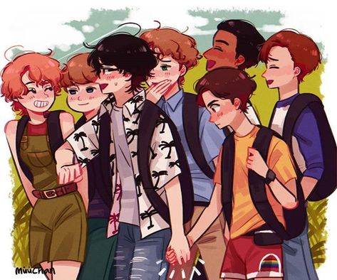 Addeline 🌠 no Instagram: “Richie and eddie holding hands + losers club teased richie bc of that lol . #reddie #myart #itmovie #itchapter2 #richiexeddie #losersclub…” Es Pennywise, Jack Finn, Its 2017, Pennywise The Dancing Clown, It The Clown Movie, Losers Club, I'm A Loser, Bad Friends, Scary Clowns