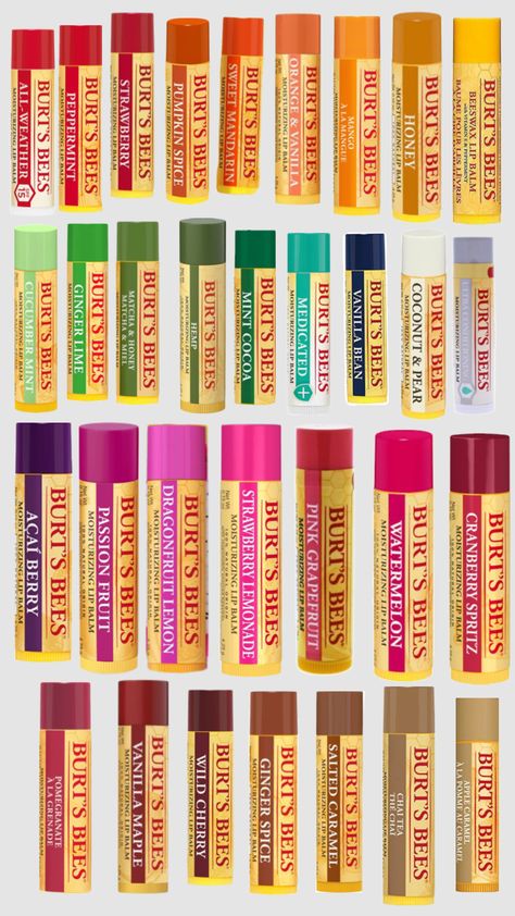 #Burts’s bees #chapstick #organized #ocd #rainbow Burts Bees Chapstick, Beeswax Lip Balm, Moisturizing Lip Balm, Chai Tea, Pink Grapefruit, Burts Bees, Lip Moisturizer, Caramel Apples, Vanilla Bean