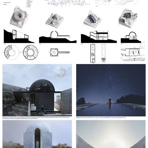 Here are the winners of YAC's Observatory Houses competition Space Observatory Architecture, Astronomical Observatory Architecture, Astronomy House, Star Observatory, Observatory Architecture, Shelters In The Woods, Urban Block, Concept Board Architecture, Space Observatory