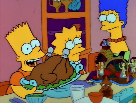 MV5BMjkxY2UxODAtYjY0MS00ODhkLWJmZDctOGE5YzNhZGYyMmM4XkEyXkFqcGdeQXVyMjI4OTg3MTc@._V1_ Simpsons Thanksgiving, Carol Kane, The Simpsons Show, Nancy Cartwright, Animated Food, Pilgrims And Indians, Cartoons Episodes, Thanksgiving Cartoon, Maggie Simpson