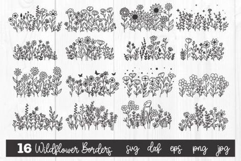 Wildflower Border SVG 16 Wildflower SVG Bundle Wildflower - Etsy Wildflower Border, Wildflower Clipart, Wildflower Svg, Cherry Blossom Background, Personalized Greeting Cards, Butterflies Svg, Hand Drawn Flowers, Dog Flower, Flower Svg