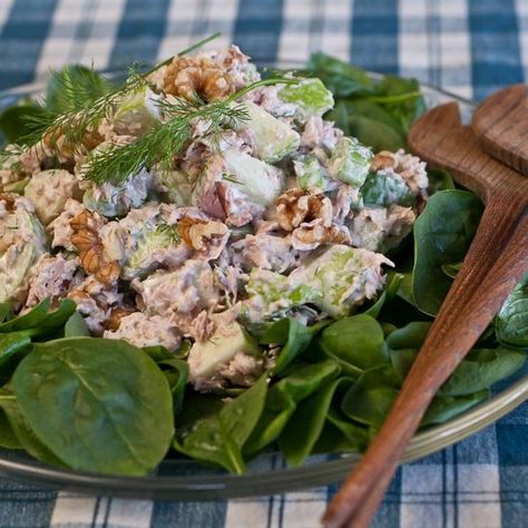 Apple Walnut Tuna Salad Recipe Best Tuna Salad Recipe, Best Tuna Salad, Apple Walnut Salad, Apple Walnut, Tuna Salad Recipe, Wellness Mama, Mason Jar Salad, Walnut Salad, Salad In A Jar