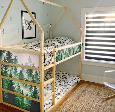 Kura Bed Decals, Cama Ikea Kura, Kura Bed Hack, Ikea Bunk Bed, Bed Inspiration, Cama Ikea, Ikea Kura Bed, Ikea Nursery, Montessori Bedroom