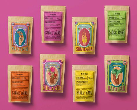 Sabke Rang – Packaging Of The World Indian Graphic Design, Indian Retro, Spices Packaging, Indian Museum, India Live, Folk Stories, Indian Illustration, Fairs And Festivals, Food Branding