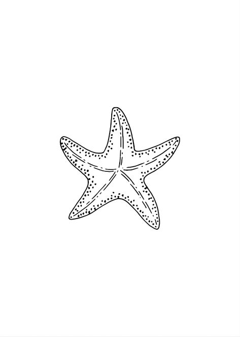 Starfish Drawing Easy, Cute Beachy Drawings, How To Draw Starfish, Cute Starfish Drawing, How To Draw A Starfish, Tiny Starfish Tattoo, Sea Star Drawing, Starfish Tattoo Small, Small Starfish Tattoo