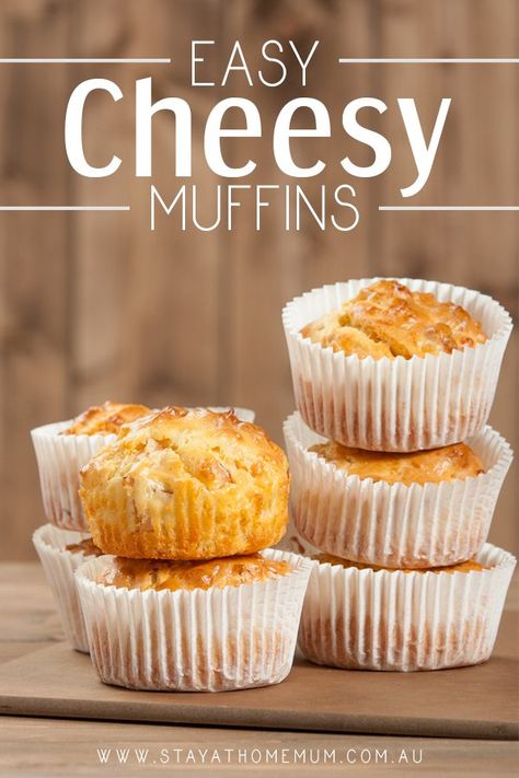 Cheesy Muffin Recipe, Cheesy Muffins, Quick Muffins, Muffin Cups Recipes, Savory Muffins Recipes, Flat Cakes, Pie Maker, Stay At Home Mum, Simple Muffin Recipe