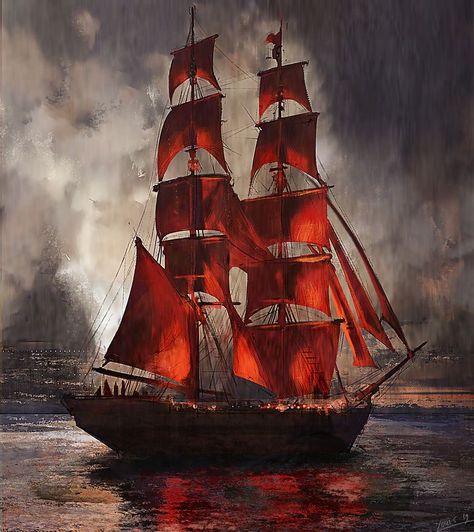 Sailboat Photography, Pirate Ship Art, Pirate Boats, Old Sailing Ships, Maritime Art, Sea Of Thieves, Miss Fortune, Ship Drawing, Ship Paintings