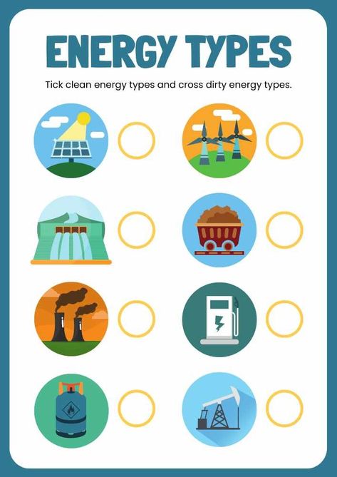 Energy Types English Worksheet Energy Types, English Worksheet, English Worksheets, Clean Energy, Energy Sources, Worksheet Template, English Lessons, Ipa, 2nd Grade