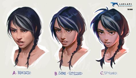 ArtStation - paint face different style , TB Choi Tb Choi, Paint Face, 캐릭터 드로잉, Digital Painting Tutorials, Hair Design, T B, Digital Art Tutorial, Art Studies, Funky Art