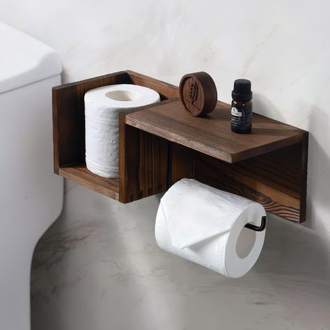 Small Bathroom Toilet Paper Holder Ideas, Toilet Paper Shelf, Wooden Toilet Paper Holder, Toilet Paper Holder Shelf, Diy Toilet Paper Holder, Toilet Paper Holder With Shelf, Wood Toilet Paper Holder, Wooden Toilet, Shelf For Bathroom