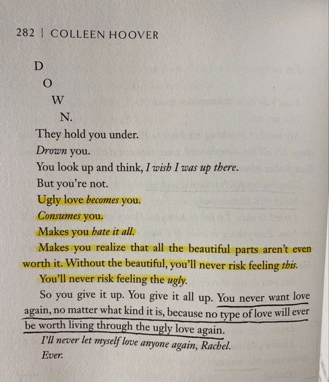 Ugly Love Book, Ugly Love By Colleen Hoover, Colleen Hoover Quotes, Ugly Love Colleen Hoover, Love Book Quotes, Colleen Hoover Books, Romantic Book Quotes, Romance Books Quotes, Ugly Love