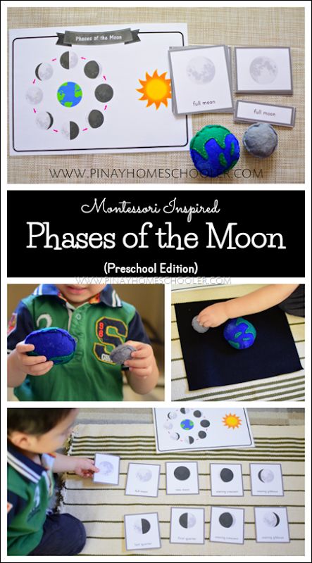 Moon Montessori Activities, Peaceful Preschool, Nature Curriculum, Cycle Of The Moon, Nature Preschool, Space Activities For Kids, Space Preschool, Montessori Shelf, Montessori Science