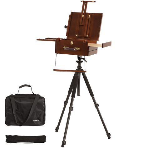 PRICES MAY VARY. [Convenient & Portable] Designed for outdoor plein air artists, perfect for sketching and painting on the go. Includes two nylon bags for convenient storage and transportation of your art supplies. Aluminum tripod can be easily disassembled, quick and hassle-free assembly allows you to effortlessly transform the tabletop easel box into a sturdy floor easel. [Ample Storage Capacity] With an internal storage space measuring 12"x10"x1 1/2", this french easel provides generous room Portable Easel, Plein Air Easel, Floor Easel, Pochade Box, Tabletop Easel, Easel Stand, Art Easel, Complimentary Colors, Painting Supplies