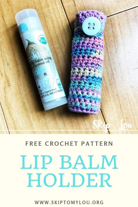 Mushroom Lip Balm Holder Pattern, Crochet Mushroom Lip Balm Holder, Mushroom Lip Balm Holder, Chapstick Holder Pattern, Crochet Chapstick Holder, Crochet Lip Balm Holder, Crochet Lip Balm, Diy Yarn Holder, Crochet Keychains