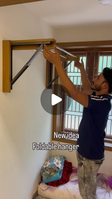 Asif ali on Instagram: "Foldable hanger……. . . . . . . . #reelsvideo #reelsinstagram #interiordesign #carpentery #carpenterwork hanger#instalike #homedecor #instadaily #insta" Dressing Table Design With Storage, Foldable Hanger, Clothes Hanger Storage, Asif Ali, House Balcony, House Balcony Design, Carpenter Work, Dressing Table Design, General Ideas