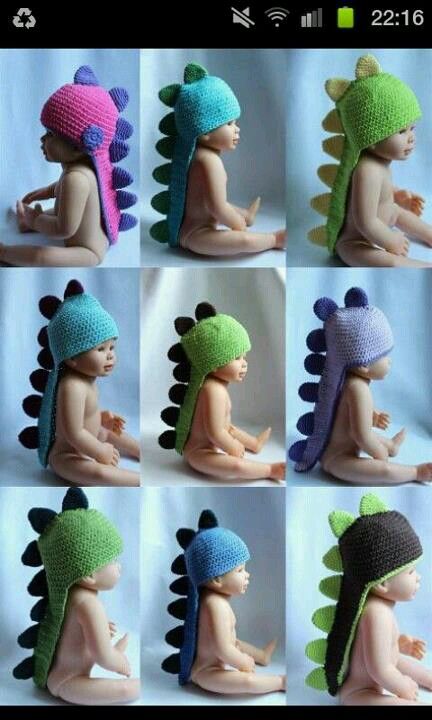 @Alisa Bobzien Bobzien Bobzien Mitchell  I need you to make two of these for me :) Crochet Baby Boys, Crochet Dinosaur Hat, Dragon Hats, Dinosaur Hat, Knitted Hats Kids, Crochet Dinosaur, Crochet Baby Boy, Crochet Knit Hat, Bonnet Crochet