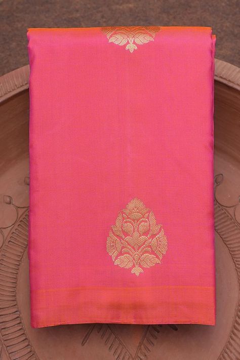 Borderless Saree, Pink Saree Silk, Elegant Saree, Kanchipuram Silk Saree, Kanchipuram Saree, Chevron Design, Pink Saree, Saree Blouse Designs, Blouse Piece