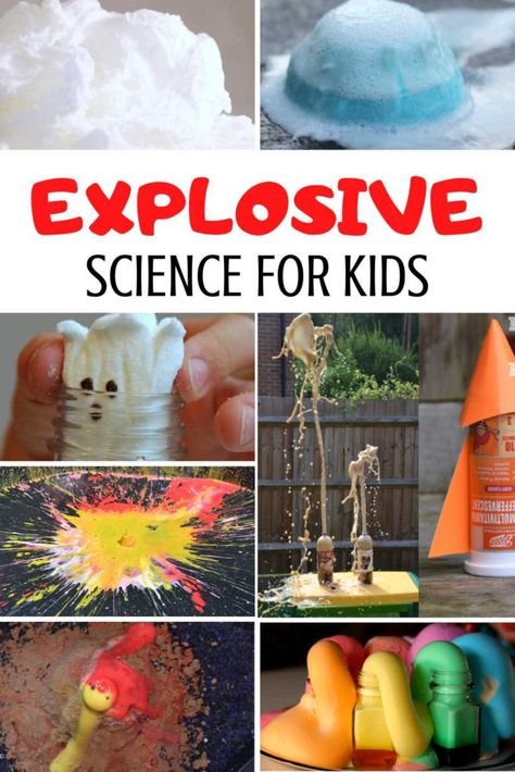 Explosive Science Experiments for Kids Summer Science Experiments, Vetenskapliga Experiment, Elephant Toothpaste, Science Camp, Science Experiments For Kids, Diy Science Experiments, Summer Science, At Home Science Experiments, Science Experiments For Preschoolers