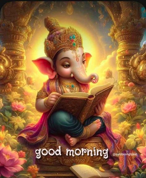 Gm Wednesday, Ganesha Making, Ganapati Idol, Ganesha Images, Good Morning Gif Images, Gm Images, Room Murals, Morning Pic, Saved Images