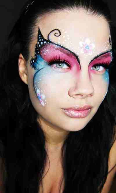 Obličejové Masky, Fantasy Make-up, Butterfly Face Paint, Decorate Wall, Girl Face Painting, Butterfly Makeup, Butterfly Costume, Butterfly Face, Face Painting Easy