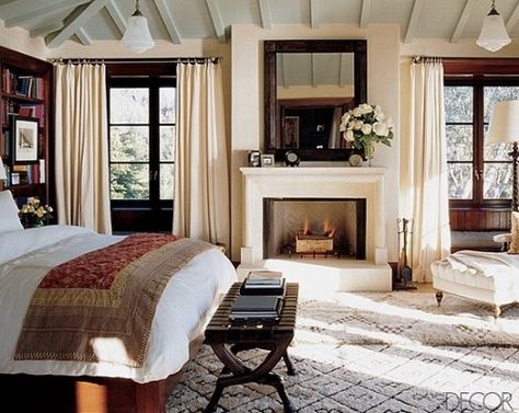 Celebrity Bedrooms, Cozy Romantic, Interior Design Minimalist, Big Bedrooms, Bedroom Cozy, Bedroom Fireplace, Sanctuary Bedroom, Luxurious Bedrooms, Cozy Bedroom