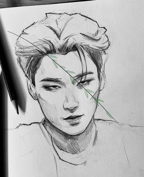 San Sketch Ateez, Kpop Drawings Ateez, Jeff Satur Sketch, San Drawing Ateez, K-pop Drawing, Choi San Drawing, San Ateez Drawing, Ateez Sketch, Cute Guy Drawing