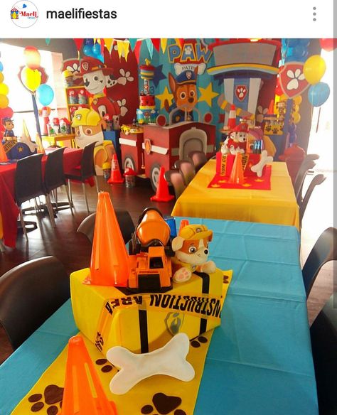 Paw Patrol Birthday Party Table Setting and Decor Paw Patrol Birthday Party Centerpieces, Paw Patrol Birthday Table Set Up, Paw Patrol Birthday Party Table Set Up, Paw Patrol Party Table Ideas, Paw Patrol Table Setting, Paw Patrol Party Centerpieces, Paw Patrol Birthday Centerpieces, Paw Patrol Table Setup, Paw Patrol Rubble Birthday Party