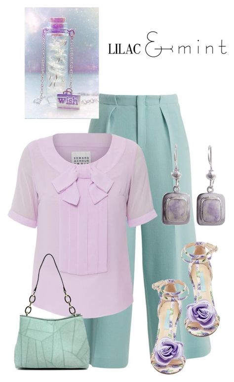 "Lilac and mint" by im-karla-with-a-k ❤ liked on Polyvore featuring Roland Mouret, Edward Achour, Betsey Johnson and NOVICA Lilac Mint Outfit, Lilac Wardrobe, Luxury Fashion And Independent Designers, Lavender Outfits, Season Project, Mint Outfit, Lavender Outfit, Grey Lilac, Color Pairs