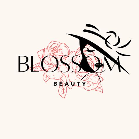 A logo incorporating a blooming flower, conveying elegance, beauty, and the company's focus on cosmetics and skincare. Blossom Logo, Skincare Logo, Name Suggestions, Makeup Studio, My Photo Gallery, Blooming Flowers, A Logo, Beauty Salon, Focus On