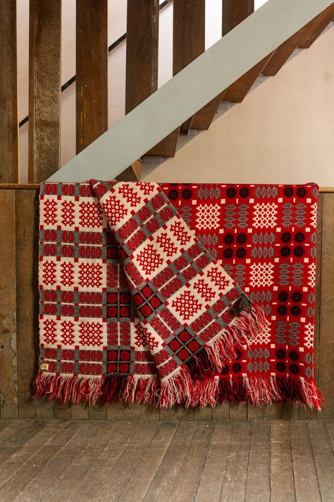 Welsh blanket → Retrouvius Reclamation & Design Welsh Interior Design, Celtic Dress, Rustic Quilts, Welsh Blanket, House Designs, Wales, Blankets, Design Studio, Weaving