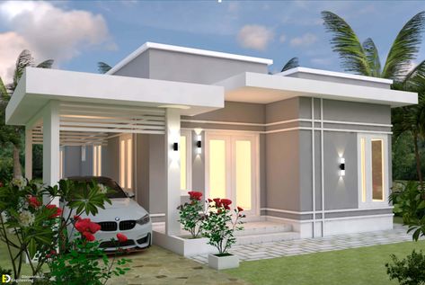 Small Luxury Homes, Modern Minimalist House, Small House Layout, Modern Bungalow House, Bedroom Organization, Simple House Design, House Plan Gallery, House Construction Plan, Model House Plan