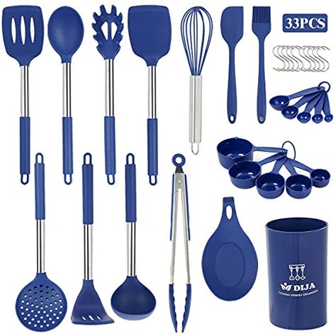 Blue Kitchen Utensils, Blue Kitchen Accessories, Silicone Utensils, Silicone Utensil Set, Kitchen Utensils Set, Silicone Cooking Utensils, Silicone Kitchen Utensils, Silicon Utensils, Utensils Set