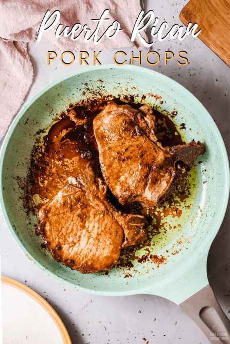 Easy Puerto Rican Pork Fried Chops (Chuletas) Recipe Chuletas Puerto Rican Pork Chops, Cuban Pork Chops Recipes, Puerto Rican Pork Chops Baked, Pork Chop Spanish Style, Puerto Rican Boneless Pork Chops, Pork Chop Recipes Spanish Style, Jamaican Pork Chops, Puerto Rican Pork Chop Recipes, Spanish Pork Chop Recipes