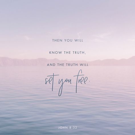 Then you will know the truth, and the truth will set you free. John 8 32, John 8, Amplified Bible, Jesus Christus, Know The Truth, Gods Promises, Daily Bible, Set You Free, King James Version