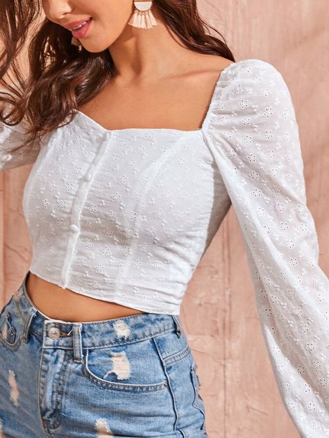 Crop Tops Designs For Jeans, Trendy Fashion Tops Long, Front Blouse Designs, Latest Crop Tops, Blouse Casual Fashion, Crop Top Designs, Desi Fashion Casual, Fashion Top Outfits, Trendy Fashion Tops