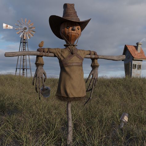 Scarecrow,  on ArtStation at https://www.artstation.com/artwork/Gv1aW1 The Grass, Scarecrow, Zbrush, Thank You So Much, Tips And Tricks, Geometry, Thank You, Texture