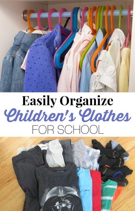 Tips from a professional organizer and mom of 3 to help you organize clothes for back-to-school to make getting ready for school in the morning and selecting school clothes easier. Kid Organization, Organize Clothes, Getting Ready For School, Mom Of 3, Ready For School, Organized Life, School Clothes, Organization Kids, School Uniforms