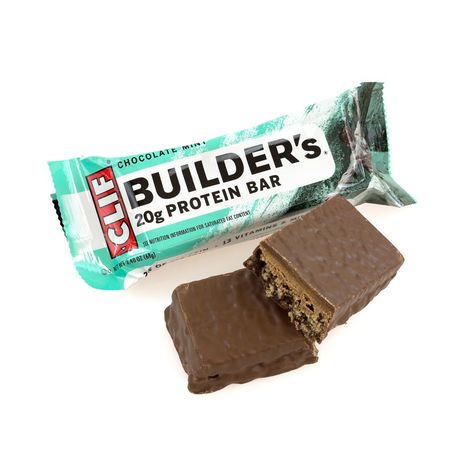 An 18 count Variety Pack of Cliff Builder's 20g Protein Bars. Includes Clif's two most popular flavors of 9 Chocolate Mint and 9 Chocolate Peanut Butter Bars. Non GMO and low glycemic ingredients to provide a high quality source of protein pre or post workout. Clif Bar Clif Builder's 20g Protein Bar Variety Pack, 2.4 oz, 18 | 220-00543 Butter Flavors, Clif Bar, Snack Cart, High Protein Snack, Food Shopping List, 20g Protein, Clif Bars, Peanut Butter Chocolate Bars, Protein Snack