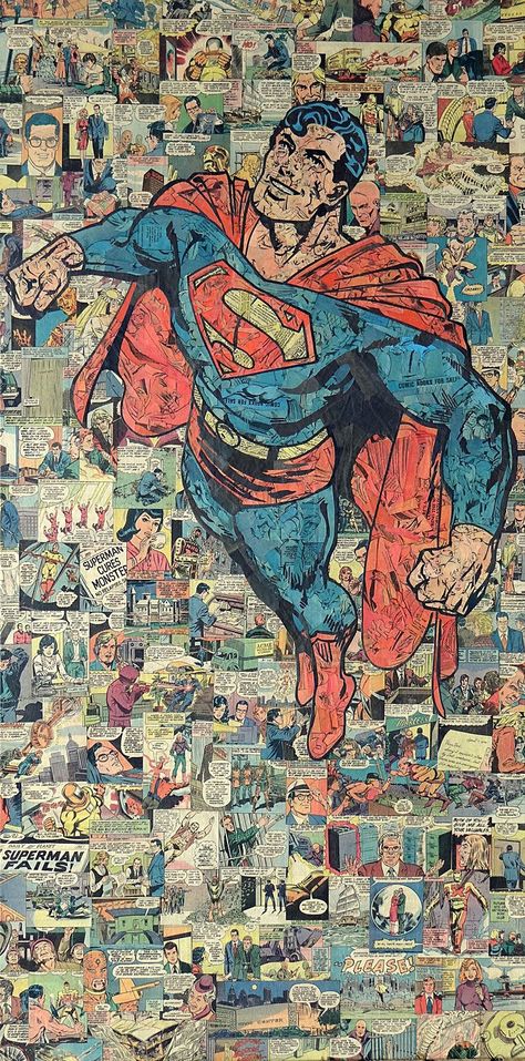 Never been a big Superman (or DC for that matter) fan but this is epic. Comic Collage, Superman Comic, Blog Art, Comic Characters, Image Swag, Bd Comics, Superhero Comics, Dc Comic, Detective Comics